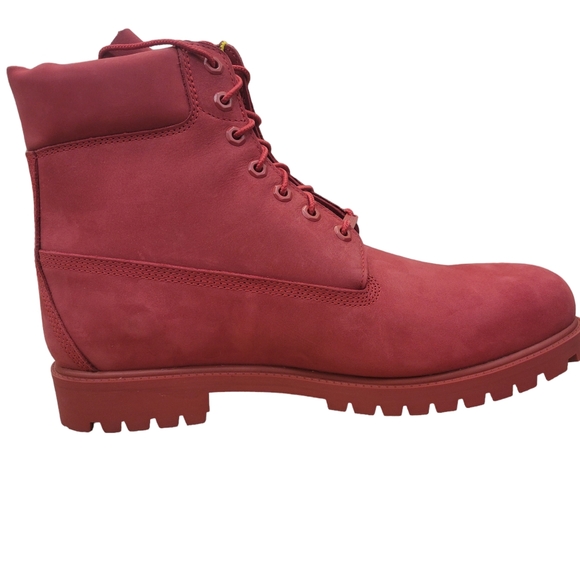 Timberland 6 Inch Premium Waterproof Boot Triple Red Mens New TB0A61Z2F41 - Picture 3 of 10
